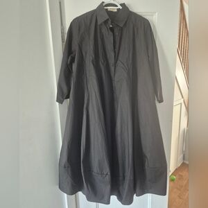 Black Button-Up Dress One Size Fits All| Robe Chemisier Taille Unique Noire